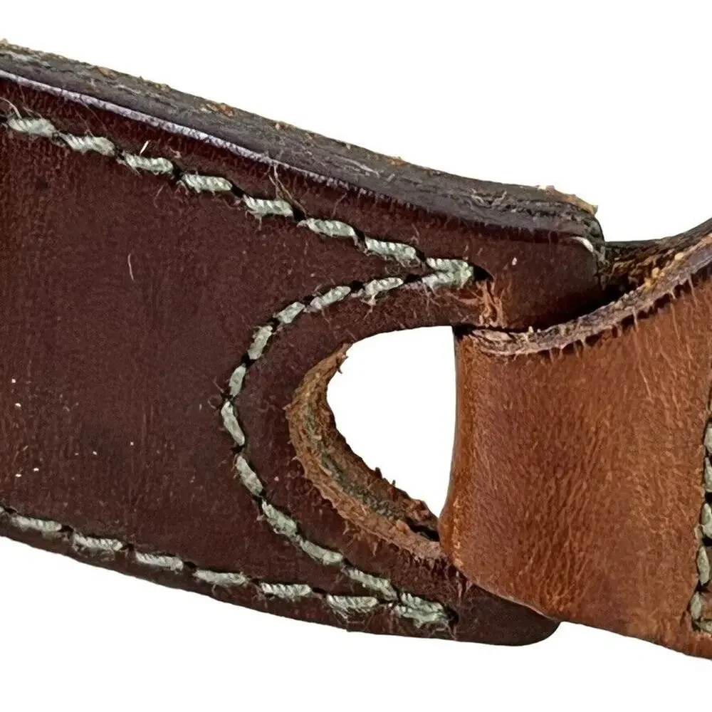 Fossil Womens Leather Brown Tan Gold Tone Buckle Adjustable 1.25